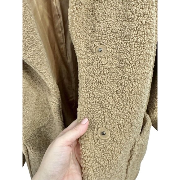 Lane Bryant Faux Fur Teddy Coat Tan Size 22/24 Business Office Casual - Picture 8 of 9